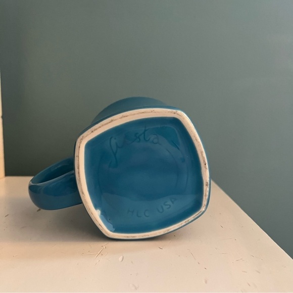 Fiesta Square Mugs (2), Made in USA, Vintage. Peacock Blue - Picture 4 of 15